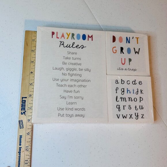 Playroom Rules Canvas Art Set Of 3 Children's Room Baby Room Nursery Decoration - Picture 3 of 5